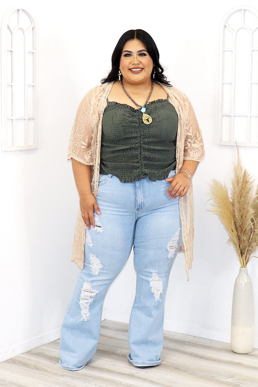 Zaila Lace Cardigan Divas Plus