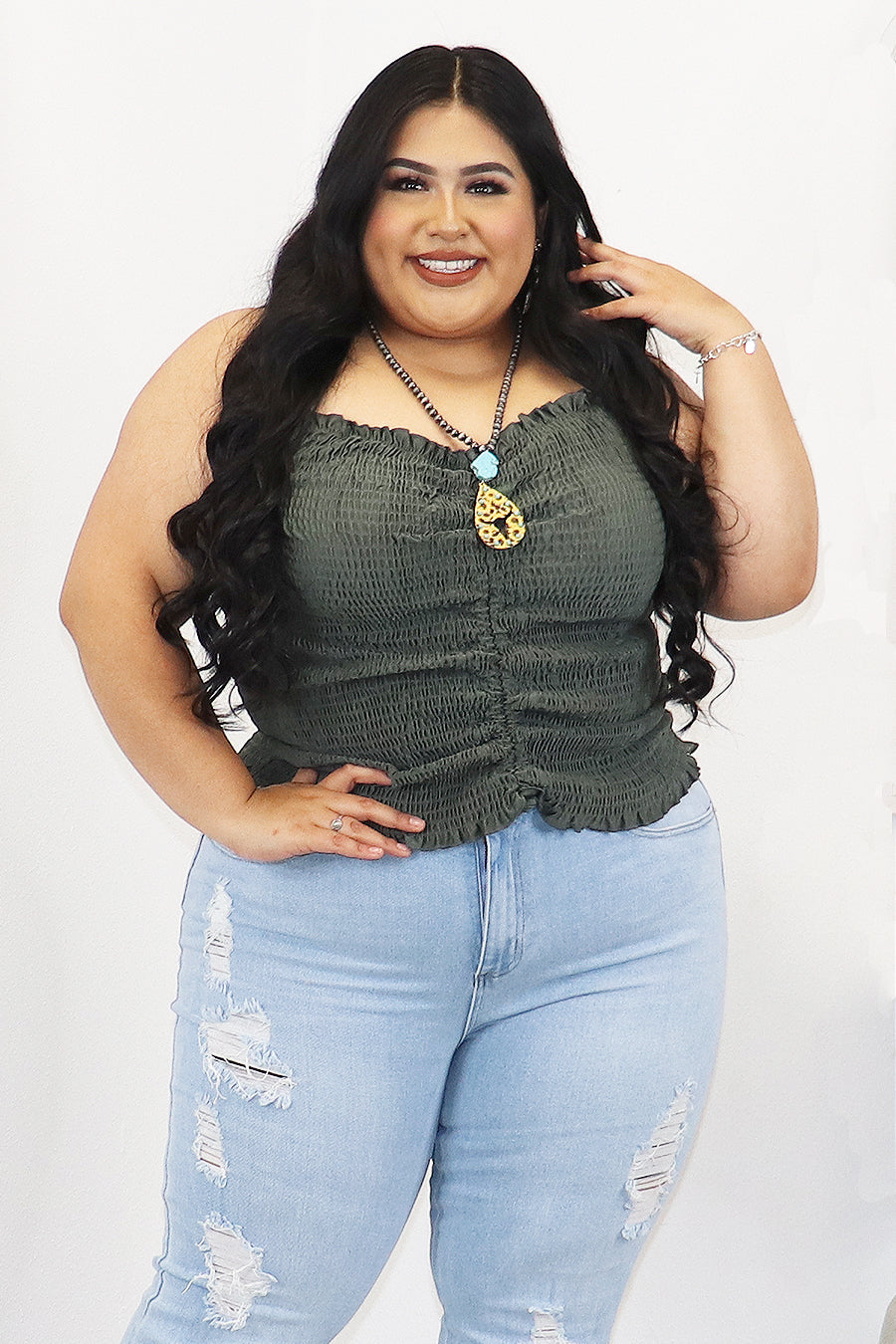 Maryleen Smocked Top Divas Plus