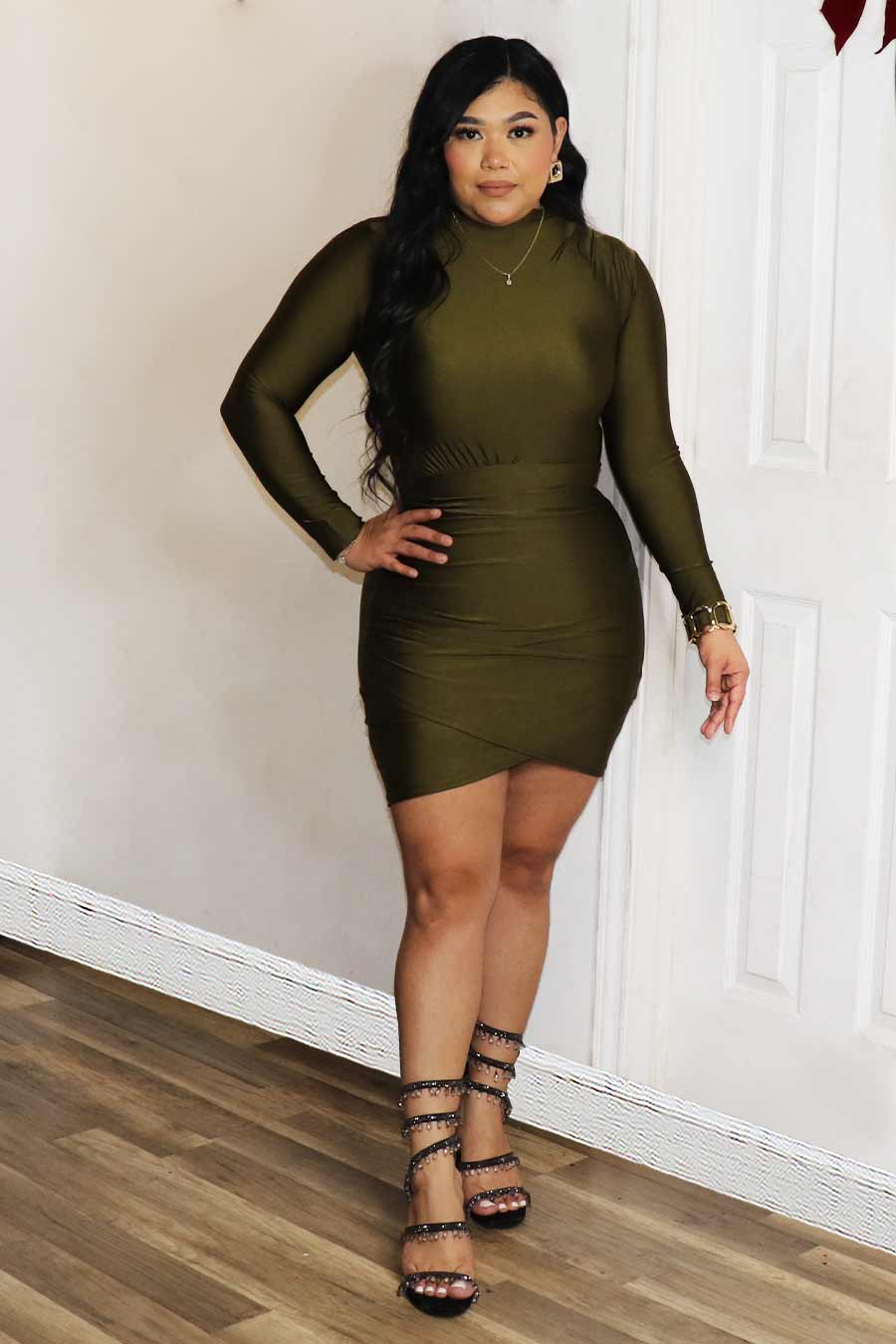 Amarine Long Sleeve Mini Dress Divas Plus Boutique