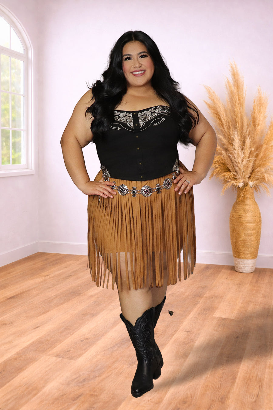 Plus Size Western Embroidered Corset Top | Divas Fashion Boutique