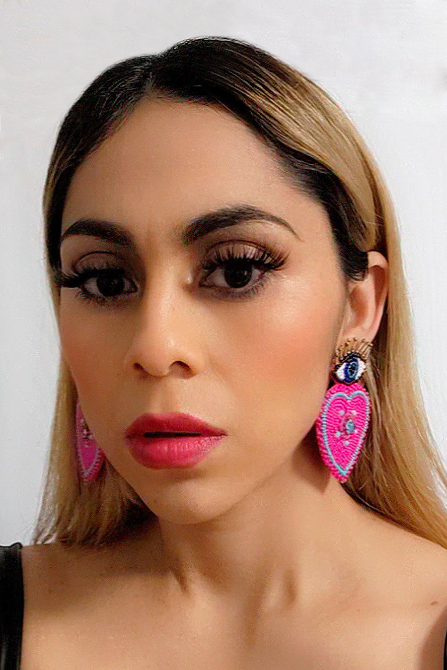 Aleli's Eye/Love Beaded Earrings