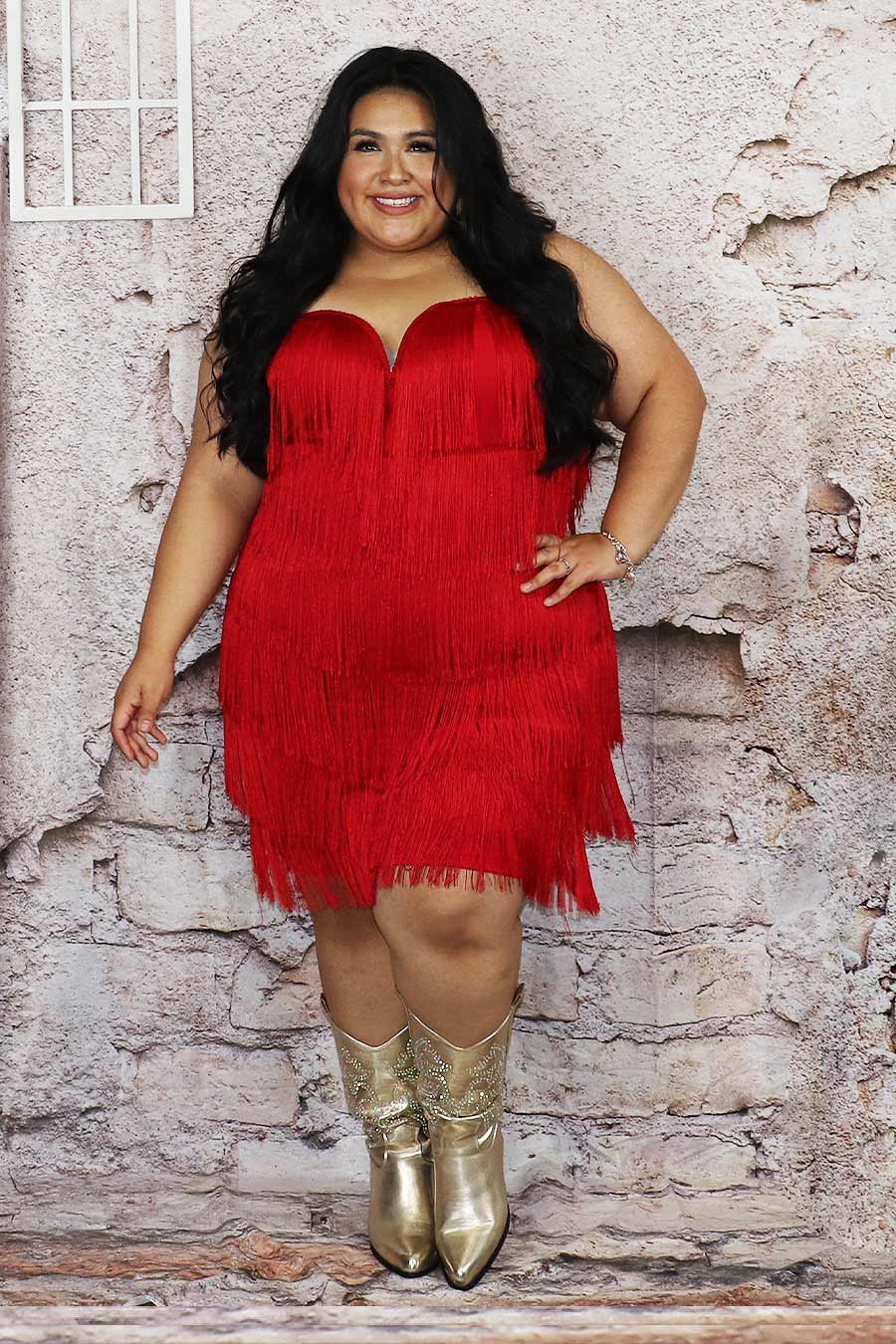 Itziar Fringe  Dress Divas Plus Boutique