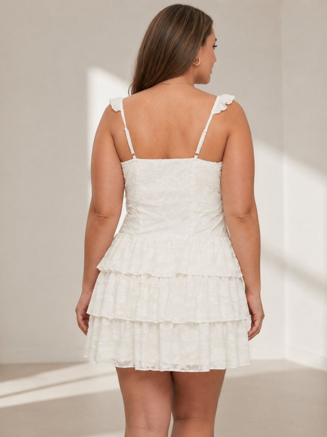 Plus Size Ruffle Tiered Mini Dress