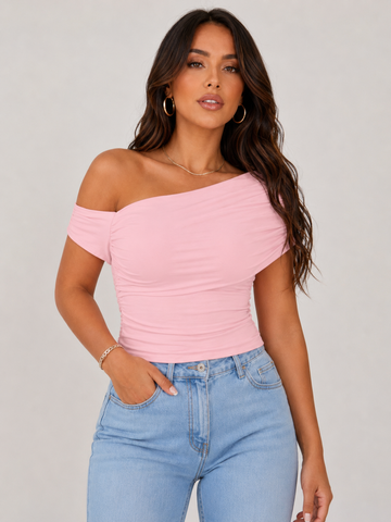 Off-Shoulder Ruched Top | Divas Fashion Boutique