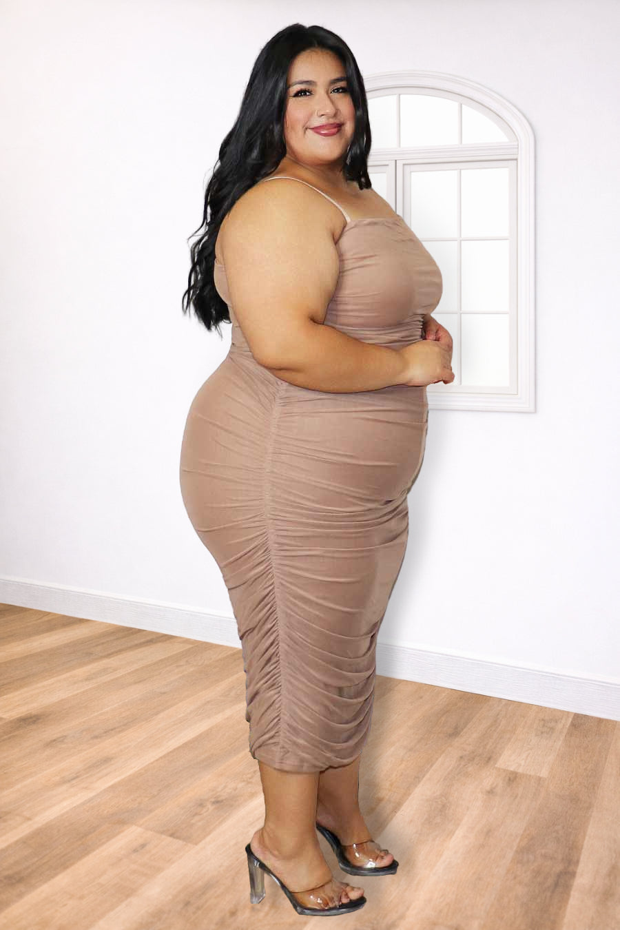 Plus Size Strapless Midi Dress – Nude Grace | Divas Fashion Boutique