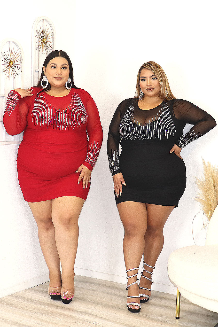 Ariana Rhinestone Dress Divas Plus