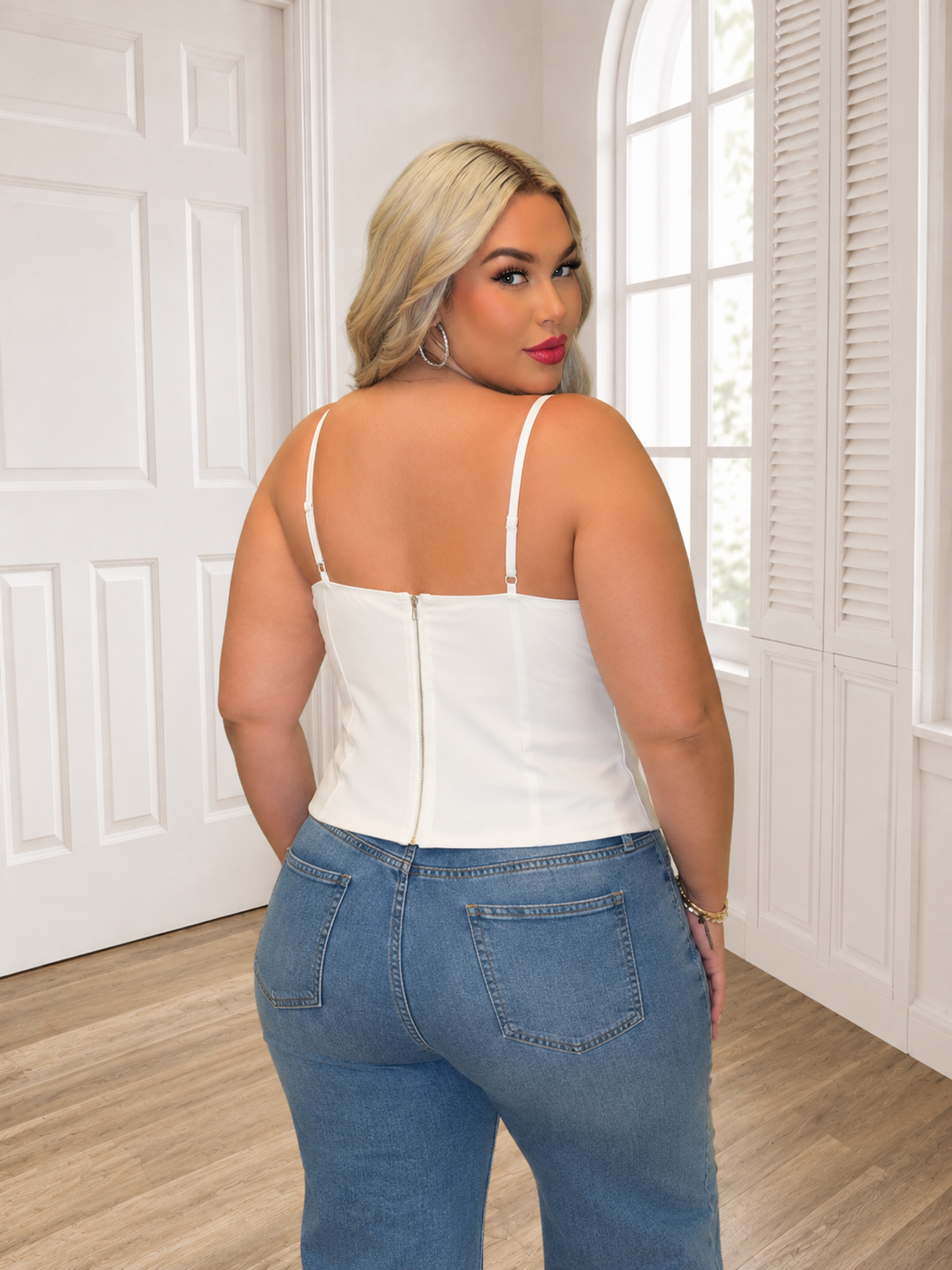Plus Size Lace Rhinestone Bustier Top | Divas Fashion Boutique