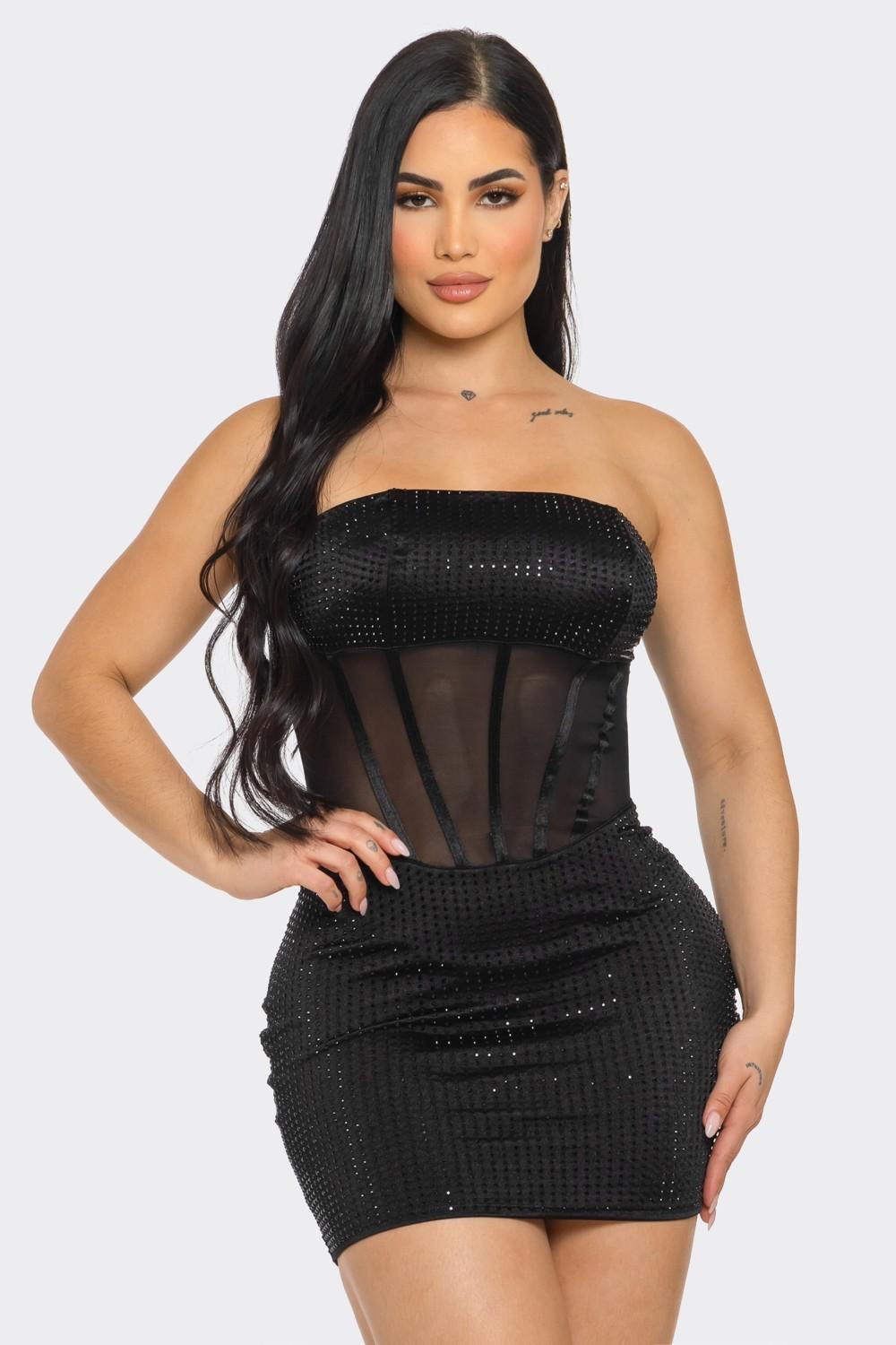 Janny Corset Tube Mini Dress Divas Plus Boutique